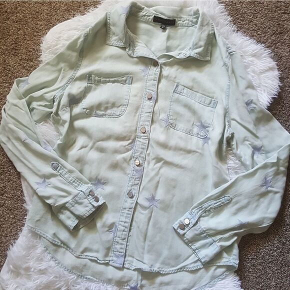 Sanctuary Tops - Sanctuary long sleeve button down star embroidered